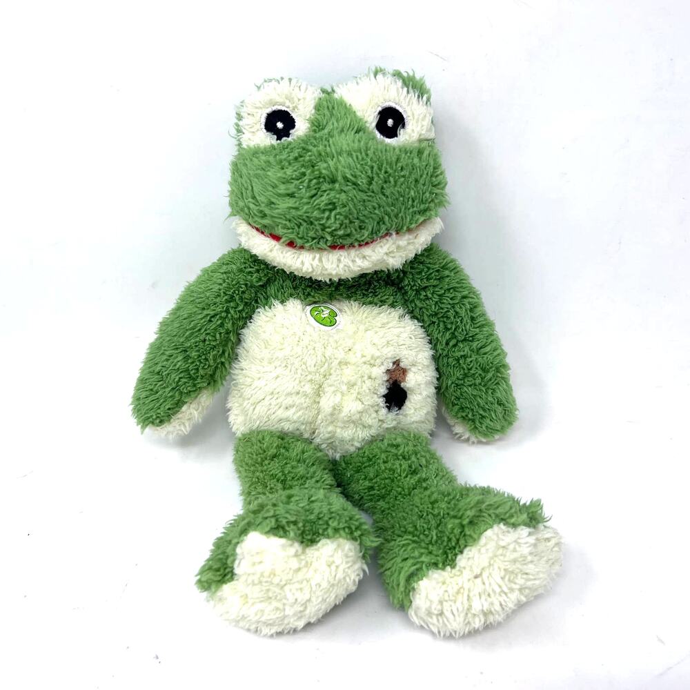 Gipsy France Frog Plush 13" Green Shaggy Patch Stuffed Animal Working Sound‎